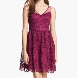 Adrianna Papell Illusion Fit and Flare Lace Dress